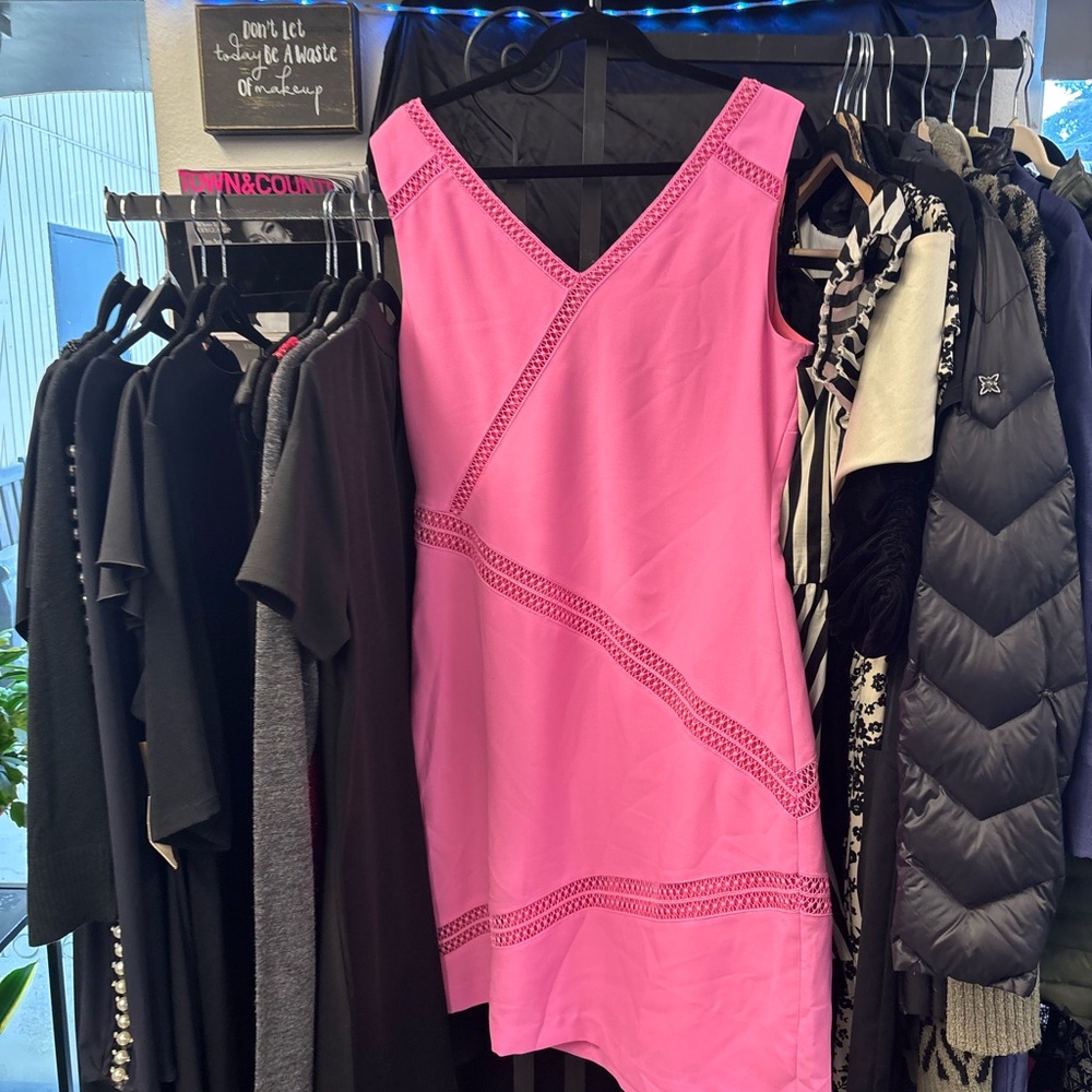 Elegant Pink Sleeveless Dress